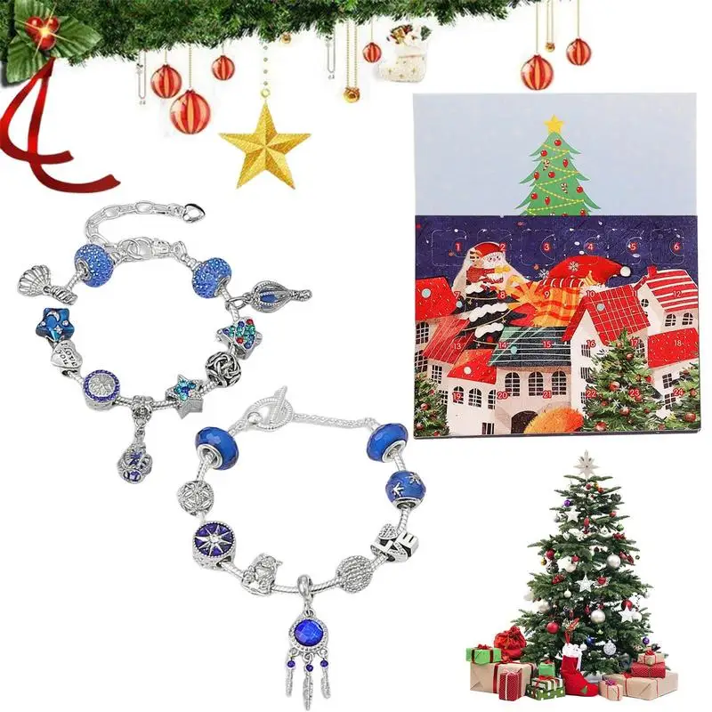 

Christmas Advent Charm Calendar With Bracelet 24 Days Countdown Advent Calendar Charm Bracelet Making Kit DIY Charms Jewelry