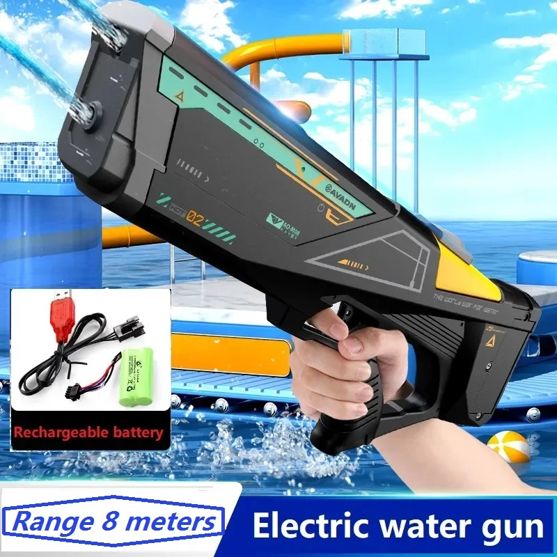 

Полностью Электрический автоматический пистолет для хранения воды, портативный детский летний пляжный пистолет для сражений на открытом воздухе, фэнтезийные Игрушки для мальчиков, детская игра, 2024