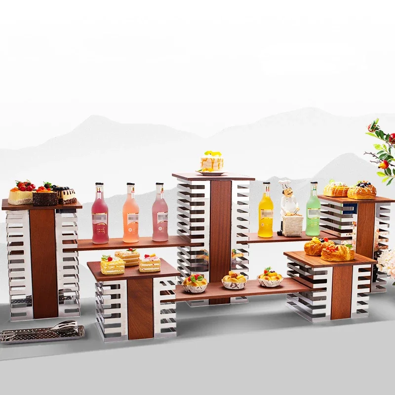 Stainless steel display stand Cafeteria display Tea break dessert Wedding banquet and cocktail party decorations molds