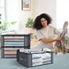 Storage 3-Pack Clothes Organizer Storage Bags Foldable Storage Box with Large Clear Window Sturdy Handles 6