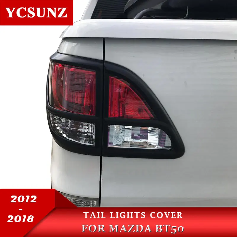 For Mazda BT50 Accessories Matte Black Rear Lamp Lights Cover For Mazda BT-50 2012 -2018 2019 2020 Car Styling Ycsunz