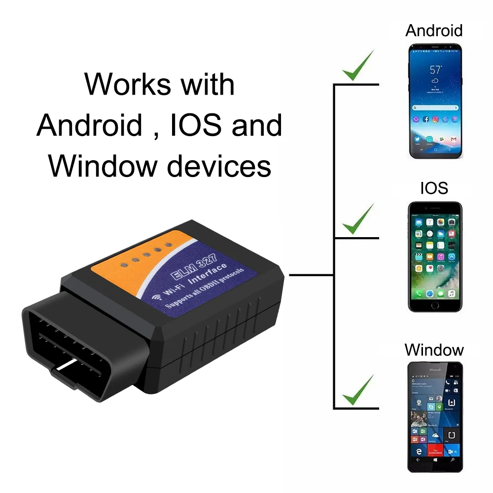 OBD2 Scanner Car Fault Code Reader Auto Diagnostic Scan Tool ELM327 WIFI V1.5 1PC OBDII Adapter For IOS Android