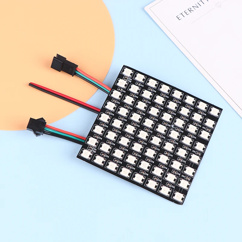 LED 5050 RGB LED 매트릭스 모듈 스크린, WS2812, 8x8, 64 비트, LED 디지털 유연한 개별 주소 지정 가능 패널 라이트, 1PC