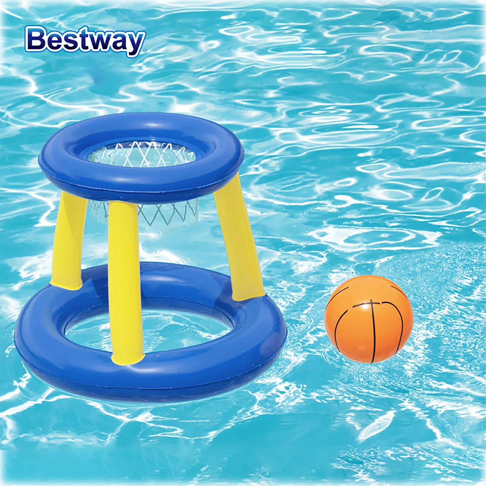 Bestway 52133 Water Volleyball and Basket, Water Polo Swimming Set, Inflatable Swimming Pool Games, Pool Toys