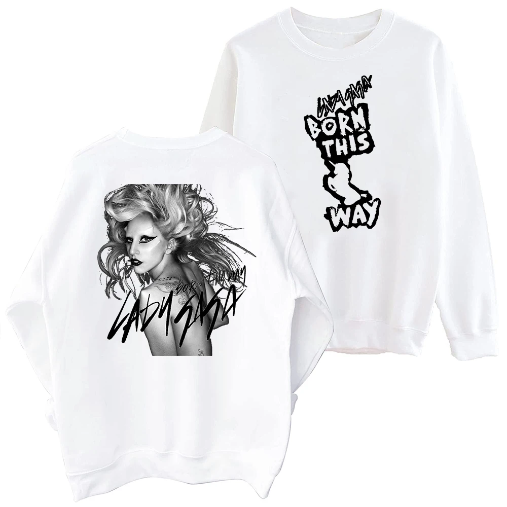 Lady Gaga Born This way 맨투맨 하라주쿠 라운드넥 긴팔, 오버사이즈 팬 선물 상의