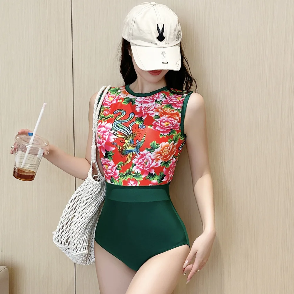 

Beach Swimsuit Women Sexy High Waist 2024 Bath Swimwear Korean During The Season Northeast Blossom Blossoms In A Combination Of