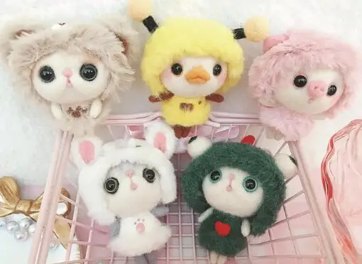 Plush Dolls wool needlepoint kit wool felt needle felting Decoration craft needlecraft DIY handmade