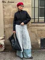 Veste courte à col montant pour femme, manteau court à simple boutonnage et manches longues, vêtements d'extérieur de Style décontracté, nouvelle collection printemps 2026 3
