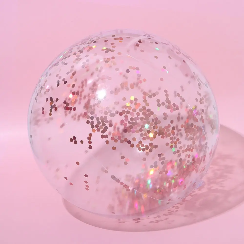 

40cm for Kids Adult Sequin Transparent Pump Glitter Swimming Pool Toy Party Supplies Water Balls Inflatable Beach Ball