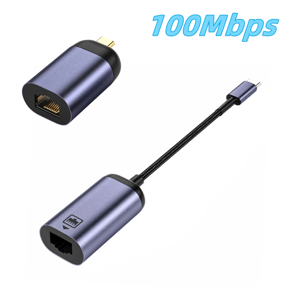 USB C 1000Mbps Ethernet Adapter Cable Drive-free Type-C To RJ45 Network Card LAN Converter for Mobile Phone Laptop Computer