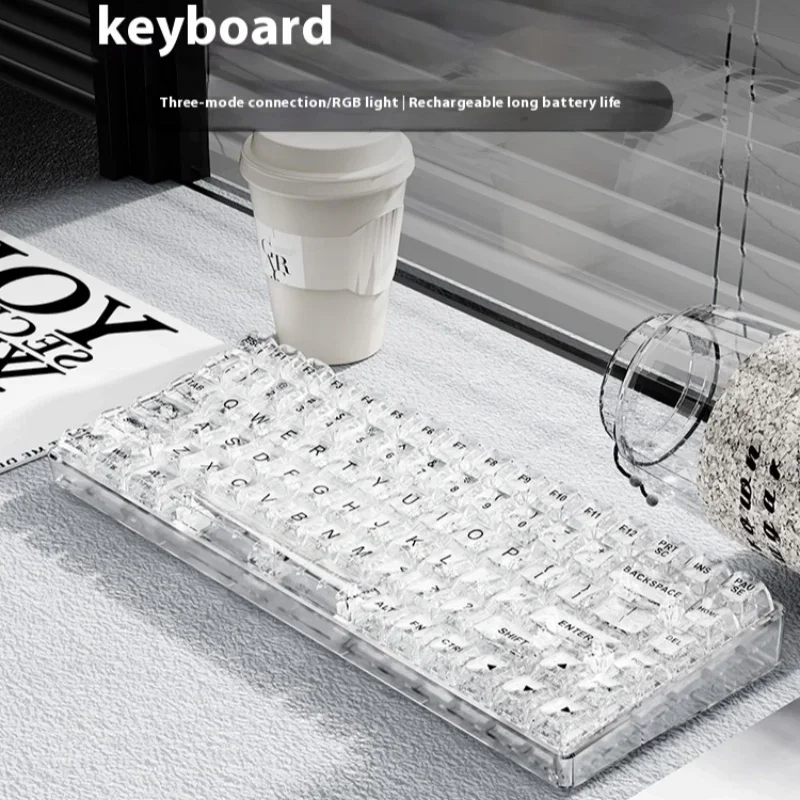 

Eweadn V80 Punk Mechanical Keyboard Green Axis Black Axis Girl Computer Office Game Keyboard And Mouse Set Computer Accessory