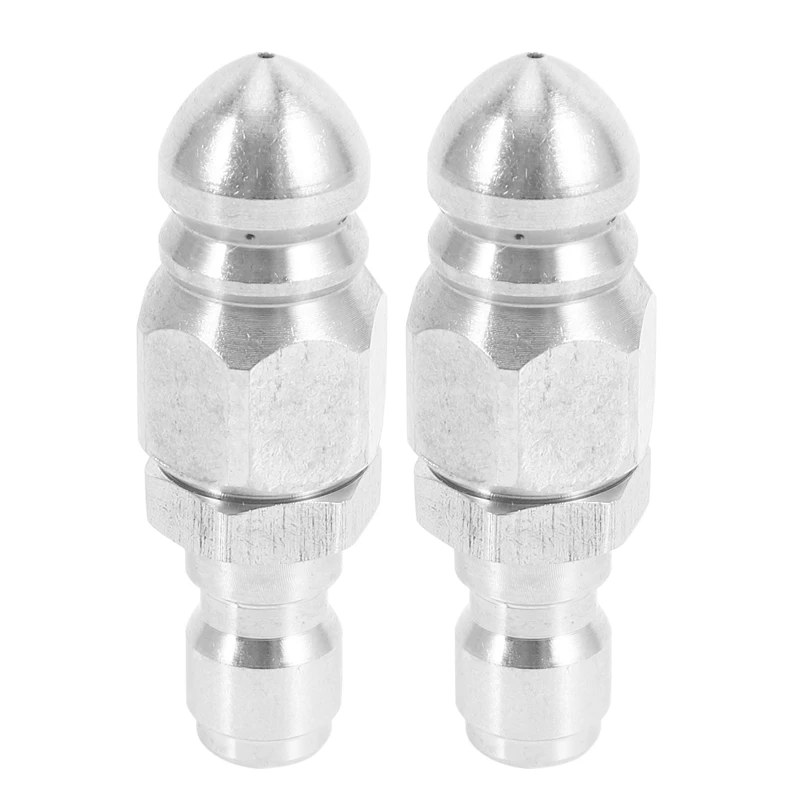 2x 1/4'' Pressure Washer Drain Sewer Cleaning Nozzle Garden Accessories 