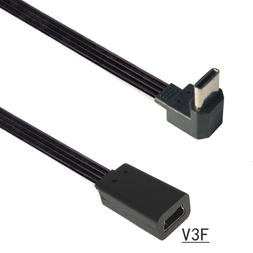 

Прямоугольный женский кабель для зарядки и передачи данных USB 3,1 C-коннектор к мини-USB (mini b) кабель для преобразователя разъема 0,1 м 0,2 м