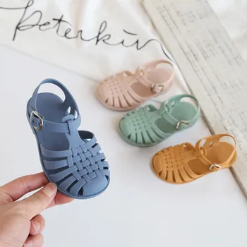 Baby Gladiator Sandals Casual Breathable Hollow Out Roman Shoes PVC Summer Kids Shoes 2022 Beach Children Sandals Girls 1
