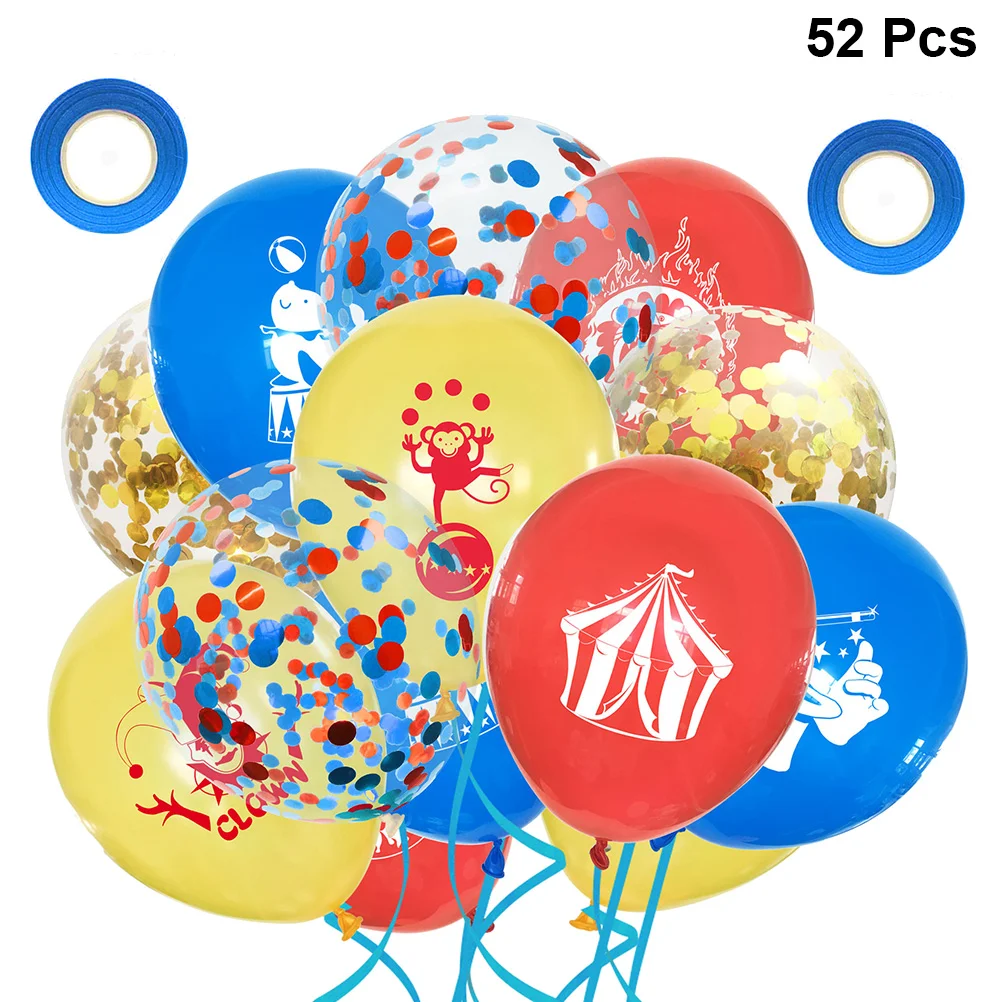 

52 PCS Celebration Glitter Balloon Balloons Monkey Latex for Party Decoration Circus Themed