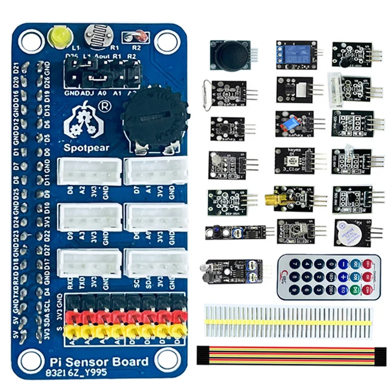 

Raspberry Pi Starter kit PCF8591 AD/DA ADS1115 High-precision AD Sensor Board for Zero 2W or For 4B