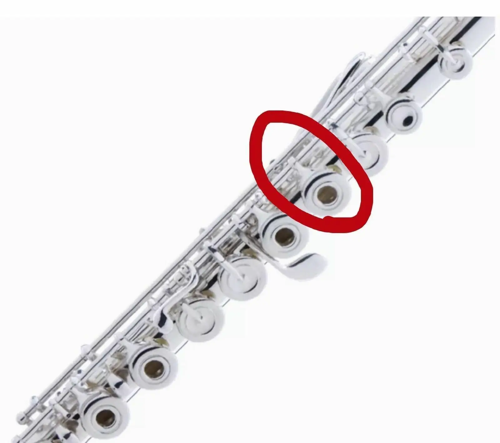 

New 5Pcs Flute Open-hole A Keys Repair Parts Nickel - Plated Keys