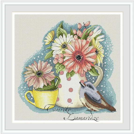 

Top Selling Birds and Gerberas 36-37 Embroidery DIY 14CT Unprinted Arts Cross stitch kits Set Cross-Stitching Home Decor