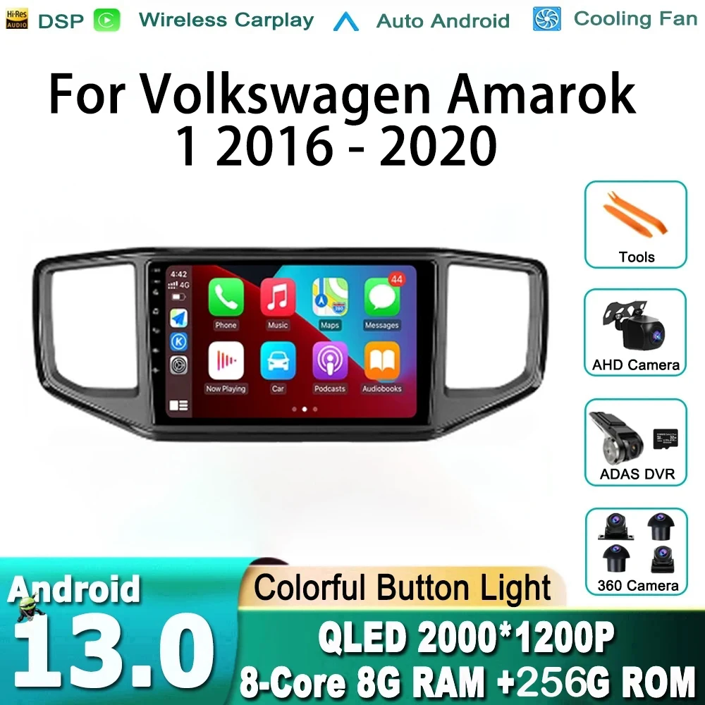 

No 2Din DVD Android 13 For Volkswagen Amarok 1 2016 - 2020 Car Radio Multimedia Video Player Navigation GPS