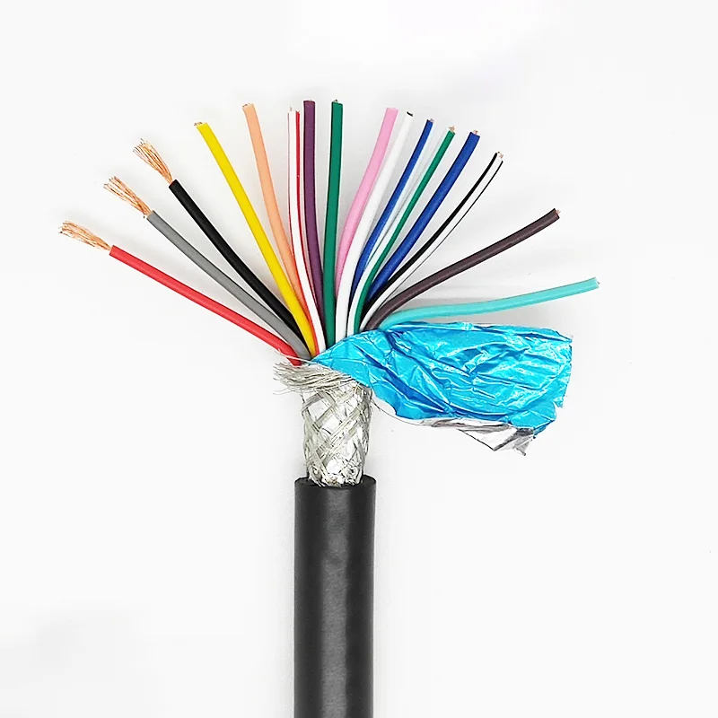 RVVP16Cores 차폐 26AWG 24AWG 22AWG 20AWG 18AWG 1/5/10 미터 제어 신호 구리 와이어 PVC 절연 오디오 케이블