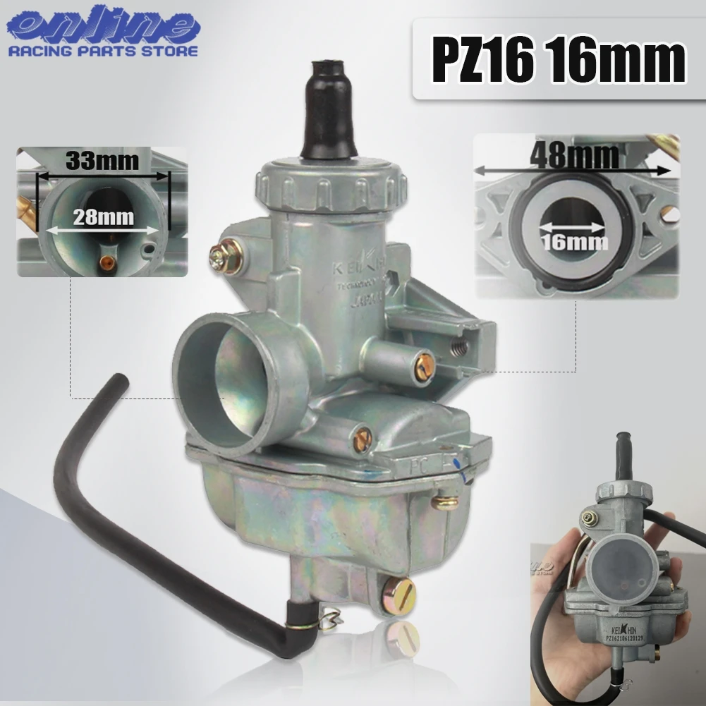 Hand Choke Pz16 16Mm Carburatore Carb Per Keihi 50Cc 70Cc Dirt Pit Bike Moto Motorcross Atv Quad