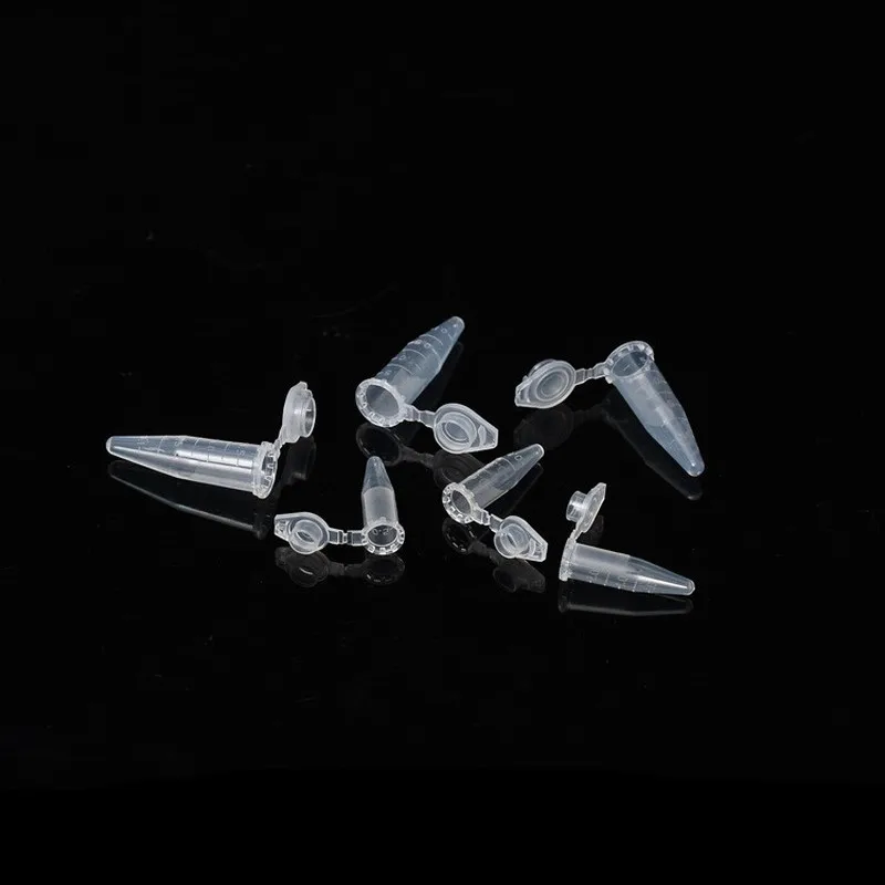 100pcs Mini Plastic Test Tubes with Cap Transparent Plastic 1.5ml Micro Tips Centrifuge Tubes Container for Sample Vials Bottle plastic test tubes,centrifuge tube