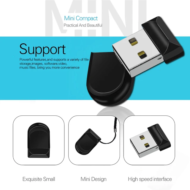 Супер мини-USB-флешка 64 ГБ, 32 ГБ, 16 ГБ, 8 ГБ, 4 ГБ, водонепроницаемый флэш-накопитель, высокоскоростной флэш-накопитель, флэш-накопитель USB 2,0, карта памяти 4