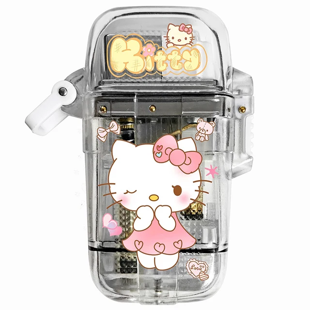 Hello Kitty Sanrioed Lighter Necklace Creative Igniter Kuromi My Melody Anime Cartoon Windproof Red Flame Lighter Fast Delivery 6