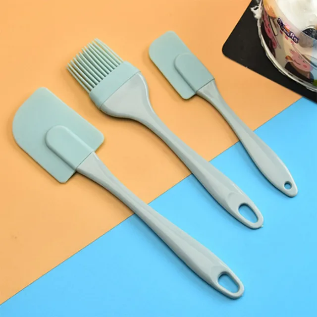 Grattoir à crème en silicone antiadhésif, outils de cuisson, spatule de poupée JxCake bricolage, centre commercial, brosses à huile, cuisine, 3 pièces 6