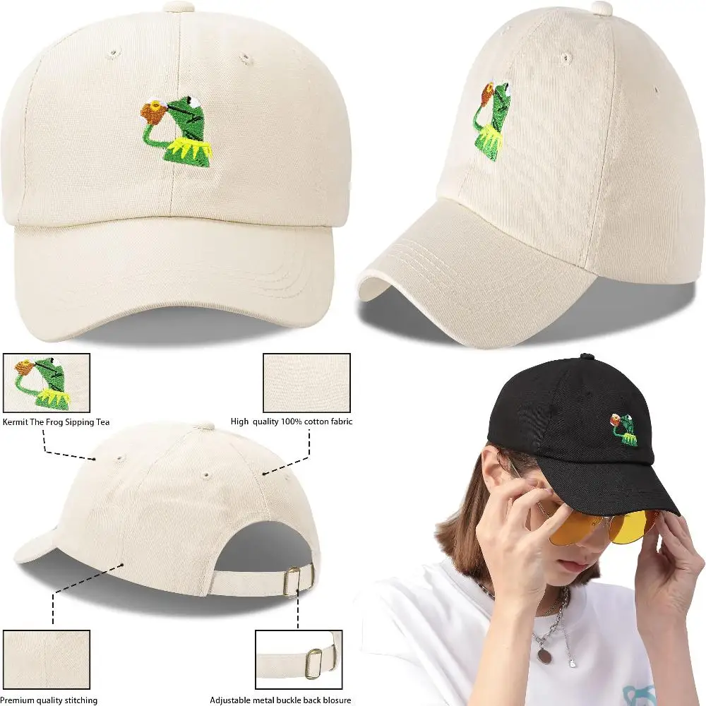 Upgrade your closet with a chic, elegant, and fashionable Embroidered Kermit The Frog Classic Baseball Dad Trucker Hat-Providi