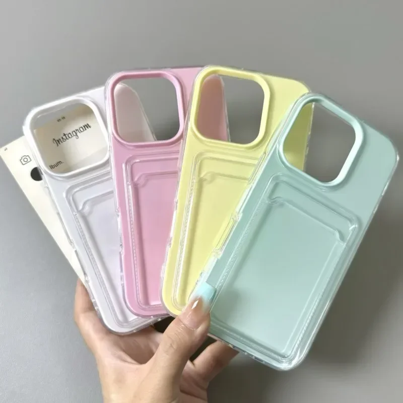 Elegant Clear Card Holder Phone Case with Wallet & Shockproof Protector