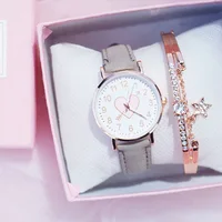 Nouveau mignon cadran en forme de coeur montre femme pour enfants femme étudiant montre de mode Simple petite amie orologio donna 5