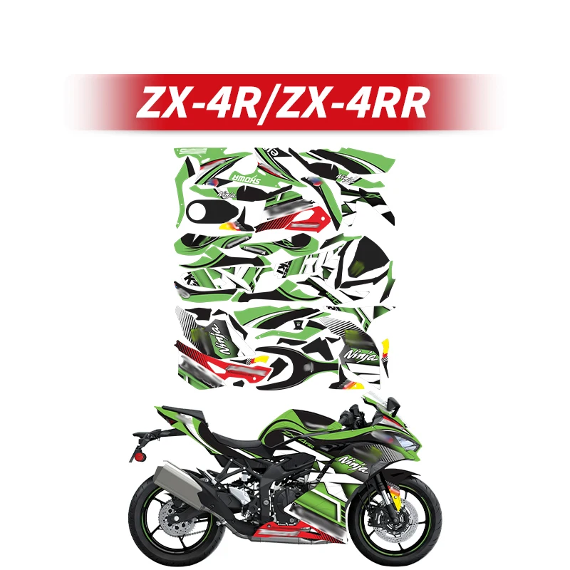 

Used For KAWASAKI ZX4R 4RR Motorcycle Fairing Stickers Kits Pasted On Bike Accessories Paint Parts Area Can Choose Style