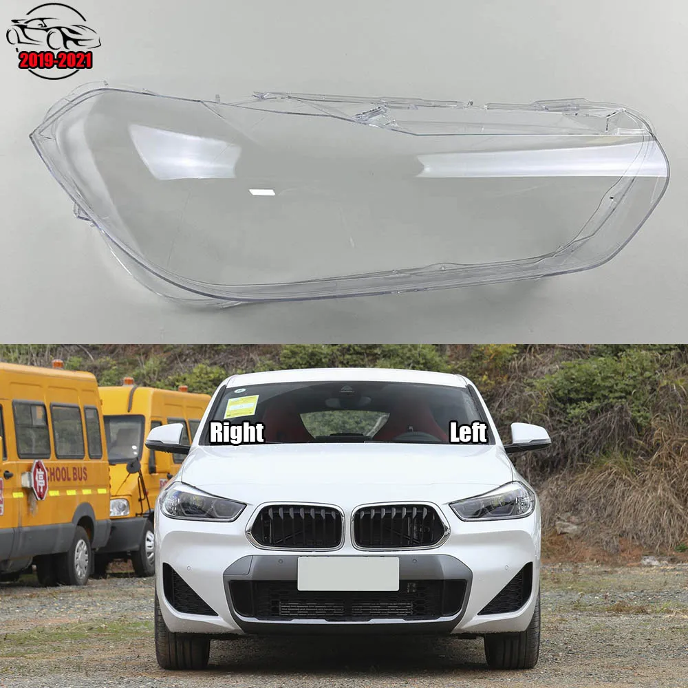 

For BMW X2 F39 2018 2019 2020 2021 Car Accessories Headlight Cover Shade Headlamp Shell Transparent Lampshade Lens Plexiglass