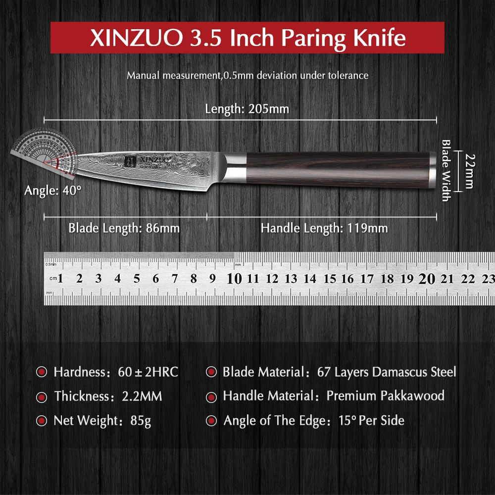 Choice 3 1/4 Hotel Style Smooth Edge Paring Knife with White Handle