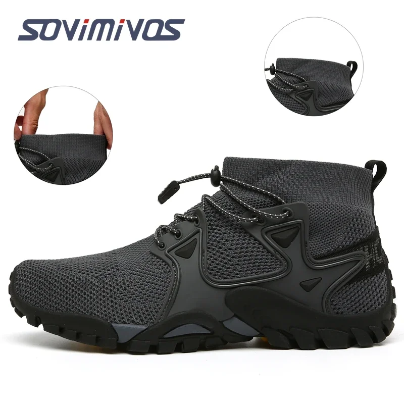 Hiking Boots Mens Outdoor Athletic Sports Trail Running High-Top Barefoot Upstream Water Trekking Climbing Sneakers men hiking shoes