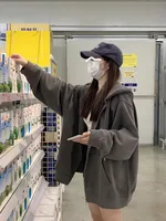 Korean Fashion Zipper Hood Sweatshirt Women Autumn Long Sleeve Tops Casual Y2K Hoodies Streetwear Harajuku Loose Jackets Coats - Image 5