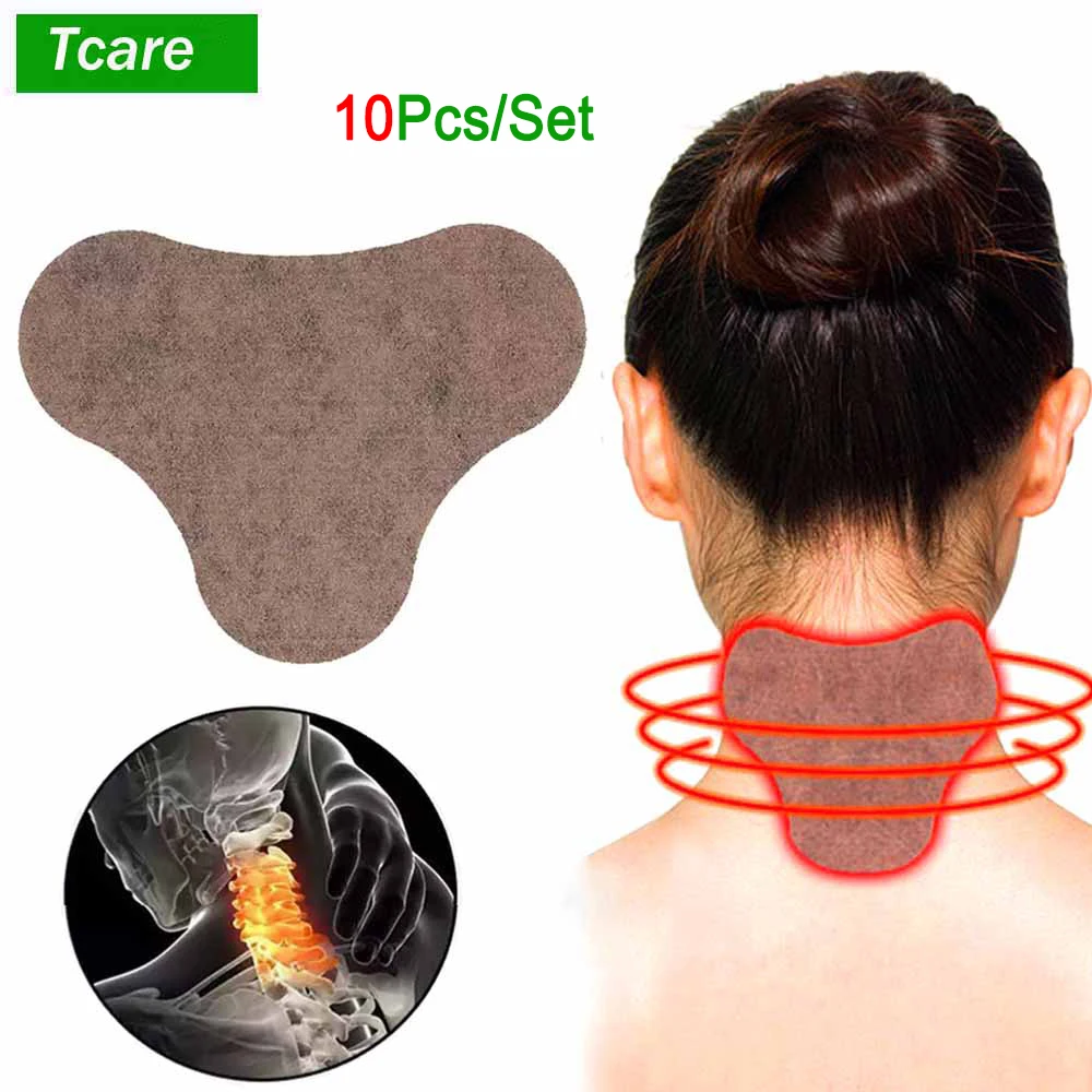 Tcare 10Pcs Wormwood Self Heating Shoulder Neck Cervical Pain Relief