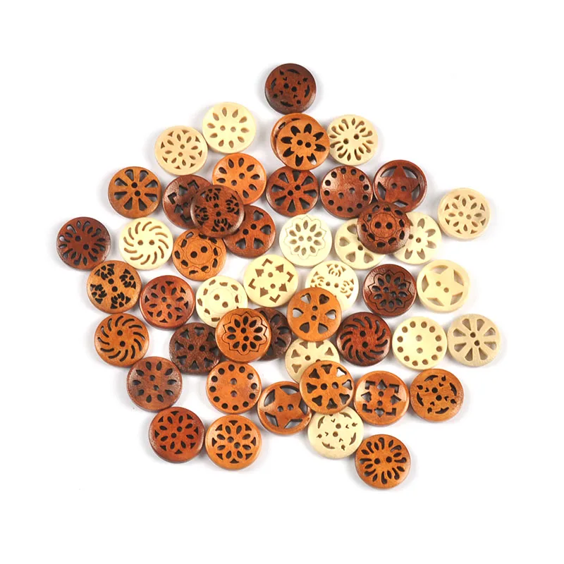 Lot of 50 Flatback Craft Buttons Orange 2-hole 10 mm Sewing