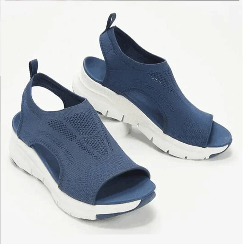 2024 Women Summer Mesh Casual Sandals Ladies Wedges Outdoor Shallow Platform Shoes Female Slip-On Light Comfort Shoes Plus Size