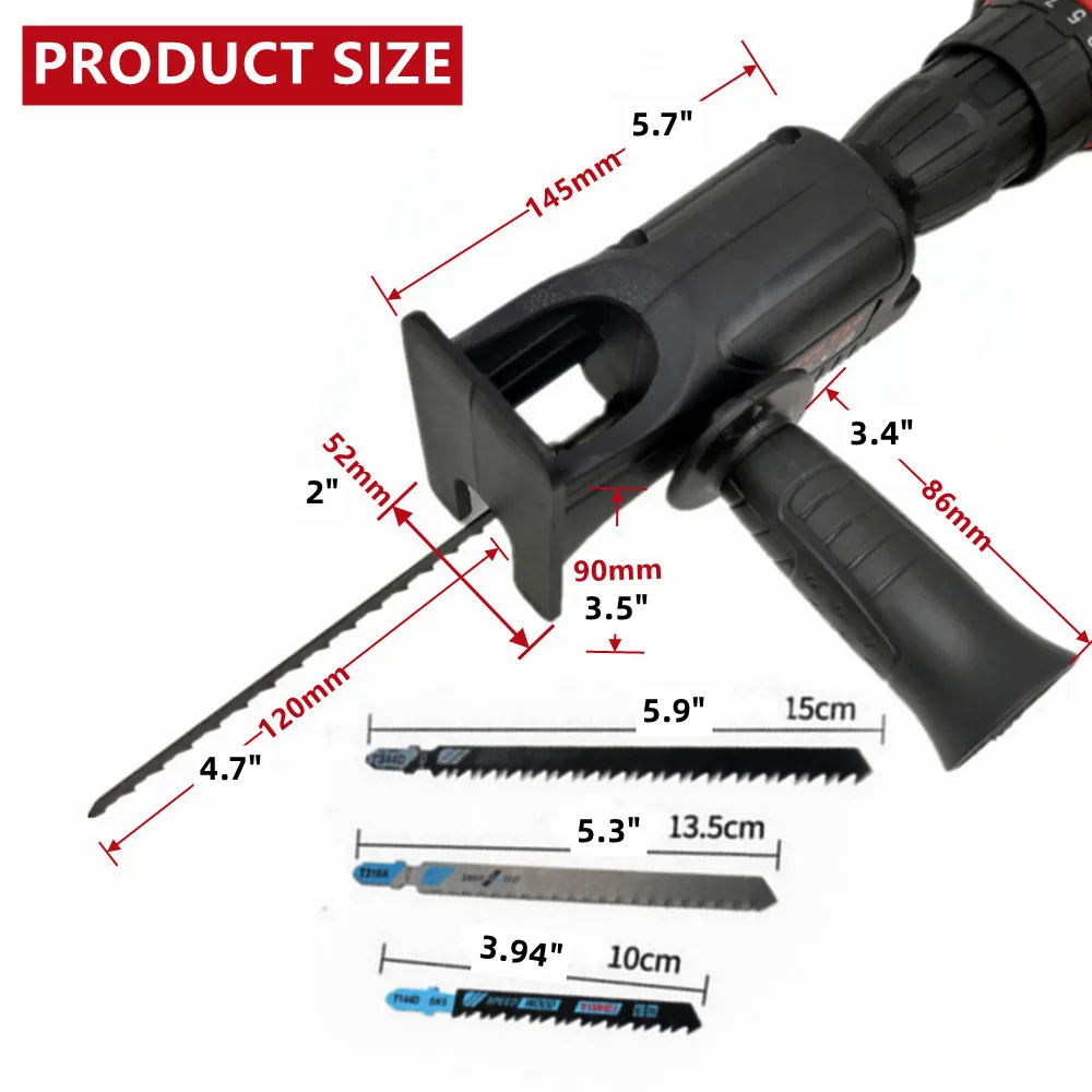 Saw Adapter Portable Reciprocating Electric Drill Modified Electric JigSaw Power Tool Wood Cutter Machine Attachment with Blades