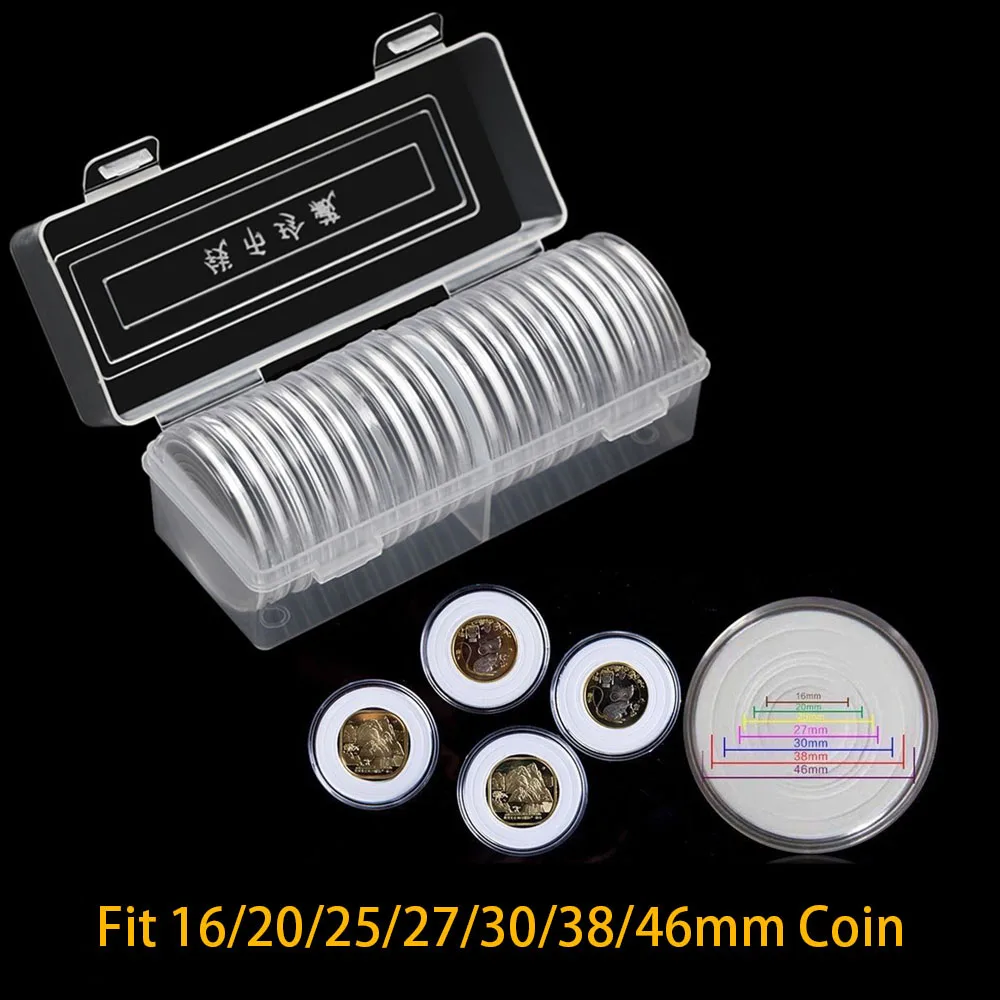 収納ケース+ラウンドケース 27mm 30mm コインケース カプセルホルダー クリア プラスチック ラウンド 収納ボックス (色: 100個  27mm 30mm コインケース カプセルホルダー クリアプラスチック ラウンド 収納ボックス 30セット/ロット - ( 家庭用保管組織 27/30  ...