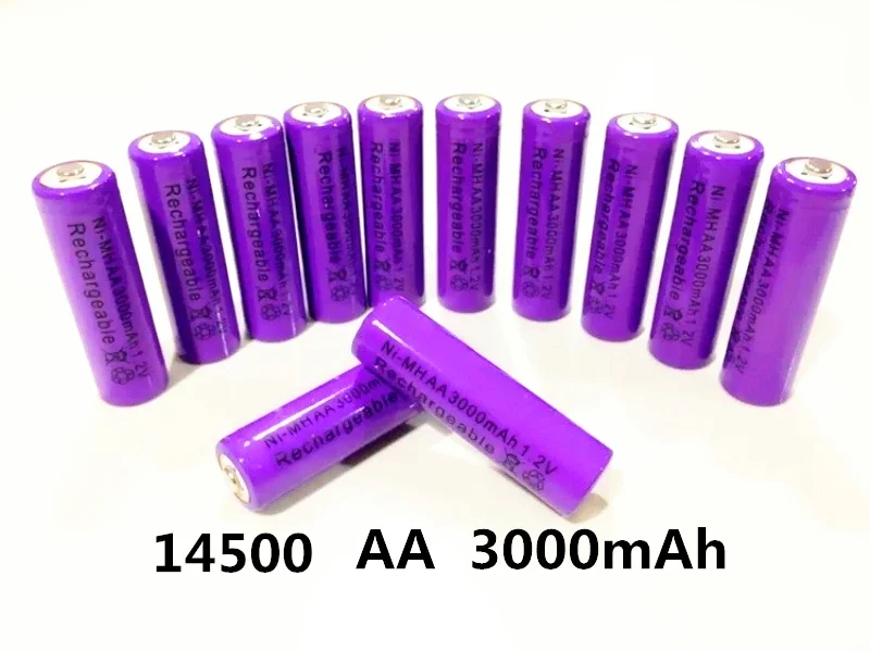 

14500 Rechargeable Battery AA 3000mAh 1.2V NI-MH LED Toys Player Toys Recycling Batteries Mix Colors GTL EvreFire