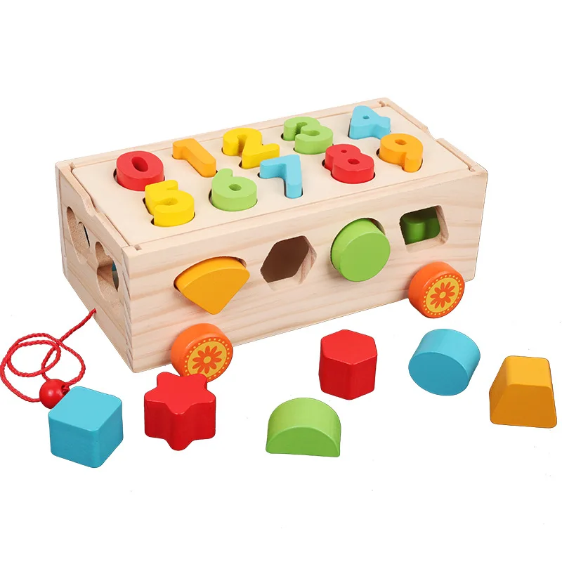 New Bricks Montessori Intelligence Box Geometric Shapes 3D Puzzle Early Education Three-Dimensional Wooden Paired Building Block