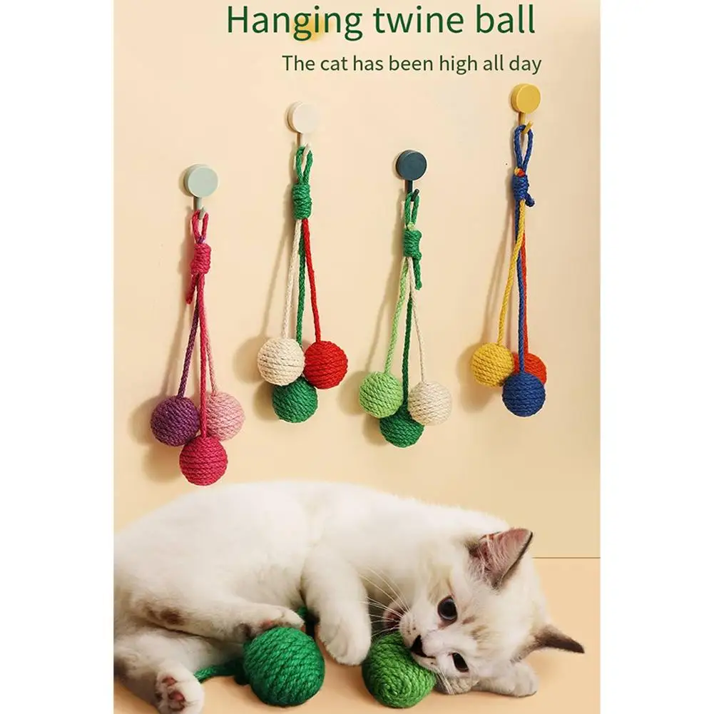 

Pet Cat Hanging Sisal Ball Bite-resistant Wear-resistant Jute Twine Rope Pet Supplies For Relieve Boredom