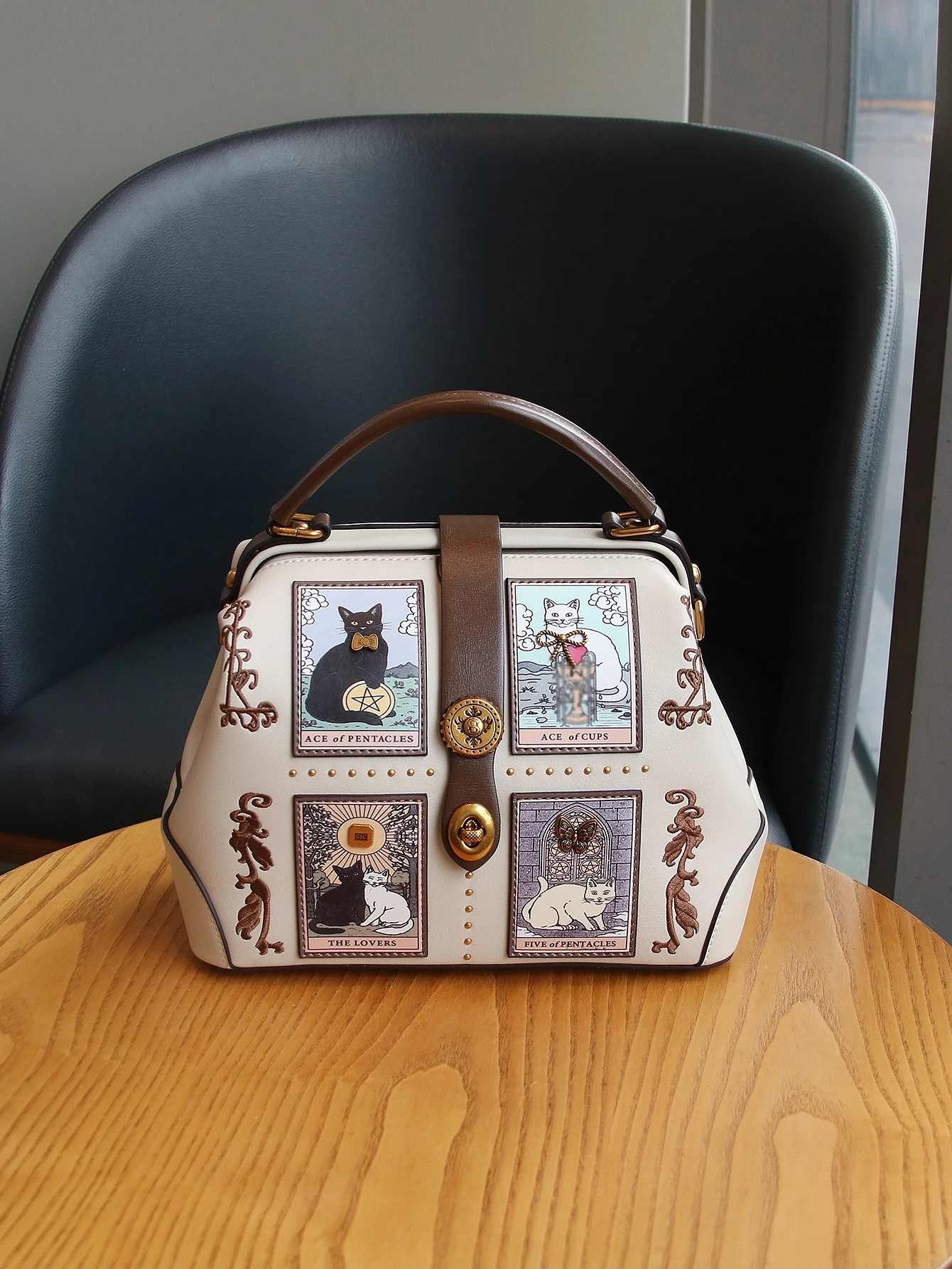 2026 Neues Nischendesign, große Kapazität, luxuriöse und niedliche Katzen-Clip-Tasche, hochwertige Verarbeitung, exquisite Stickerei, Damenhandtasche