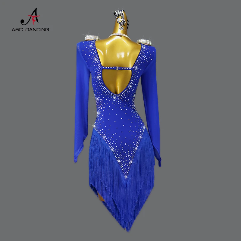 Dance Dress Dance Skirt Latin Dance Dress Competition Costume Ball Practice Wear Line Suit Sexy Short Skirt Cabaret Stage Women Clothing Tassel