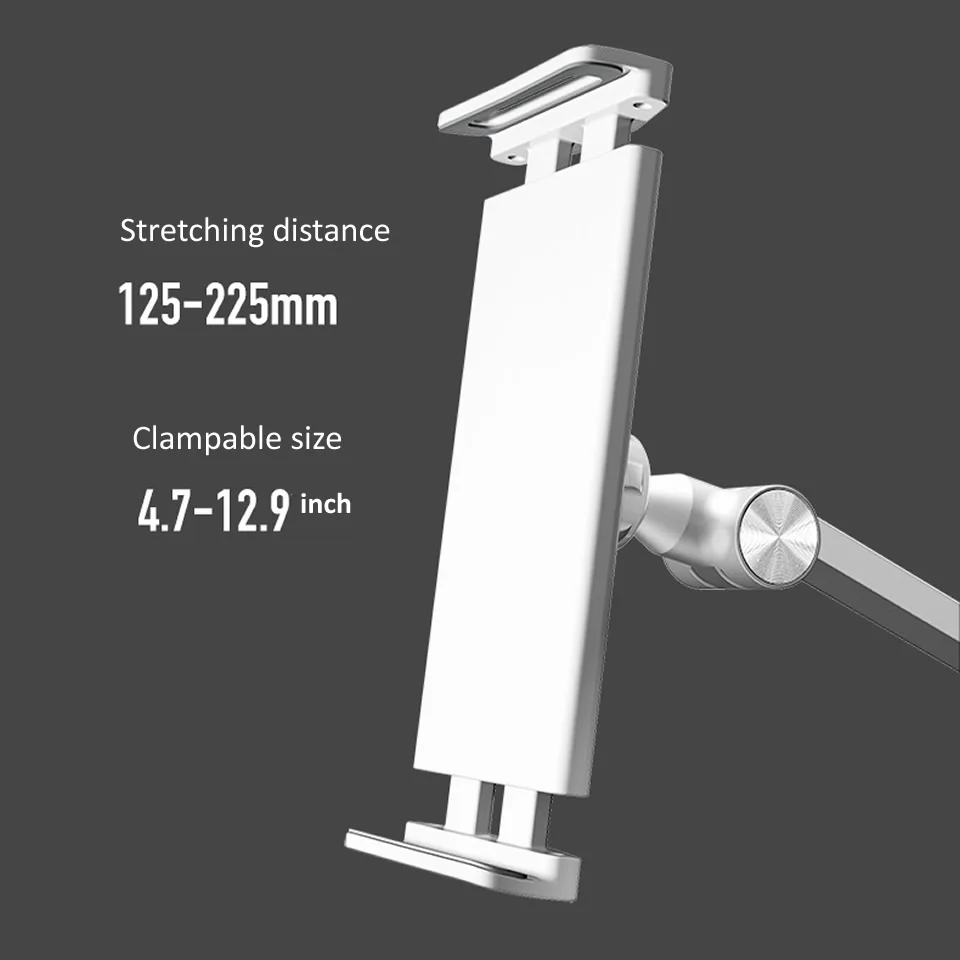 Braço Longo Suporte de Montagem na Parede Tablet Multi Ângulo Ajustável Três Eixo Design Alumínio Telefone Suporte de Montagem na Parede para Iphone Ipad 12.9 - Imagem 6