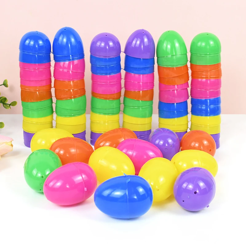 

12pcs Easter Eggs Fillable Opening Colorful Egg Candy Box Kids Favors Happy Easter Party Gift Packaging Spring Festival Decor