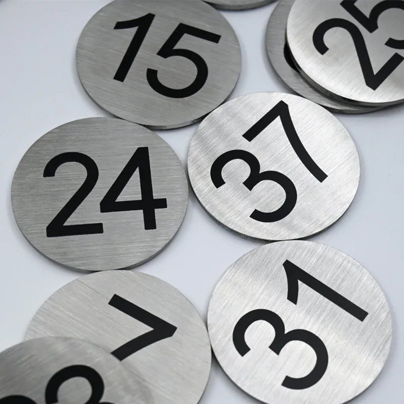 House Number Signs 3/4/5 cm Round Stainless Steel Self adhesive Numbers Address Sign #1-40 Letters Mailbox Number Digital Metal Tag